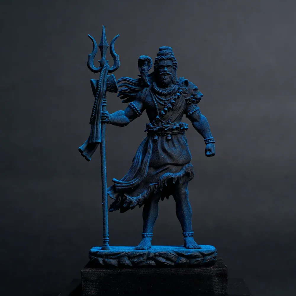 Standing Shiva Ji — Blue Finish, 12 cm