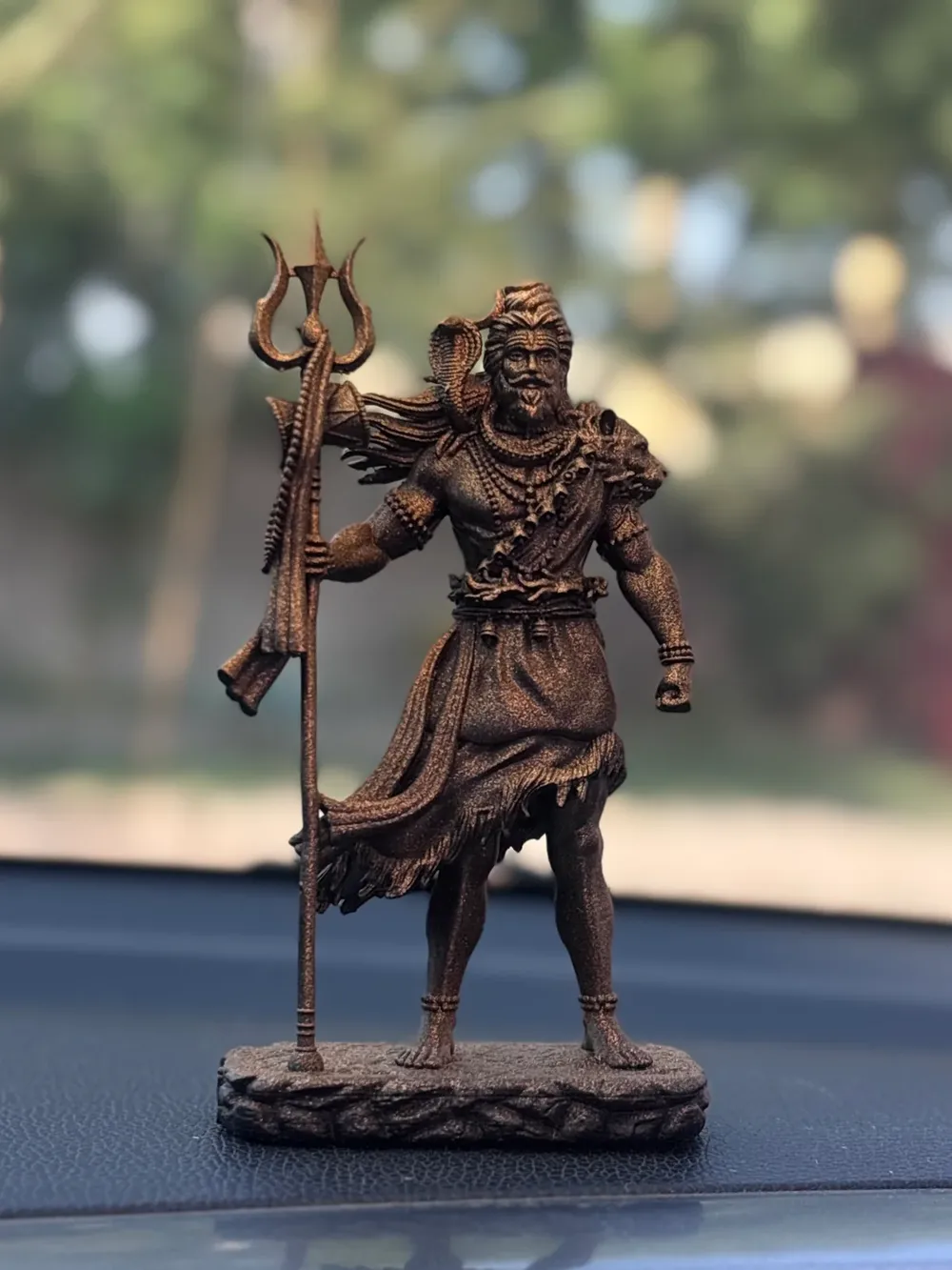Standing Shiva Ji — Gold Black Finish, 12 cm